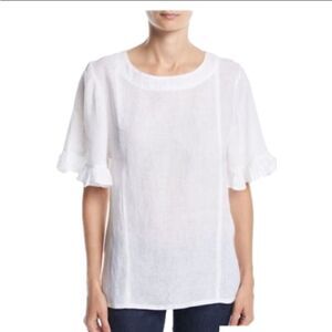 SHANTY LINEN RUFFLE TOP🌟NWT